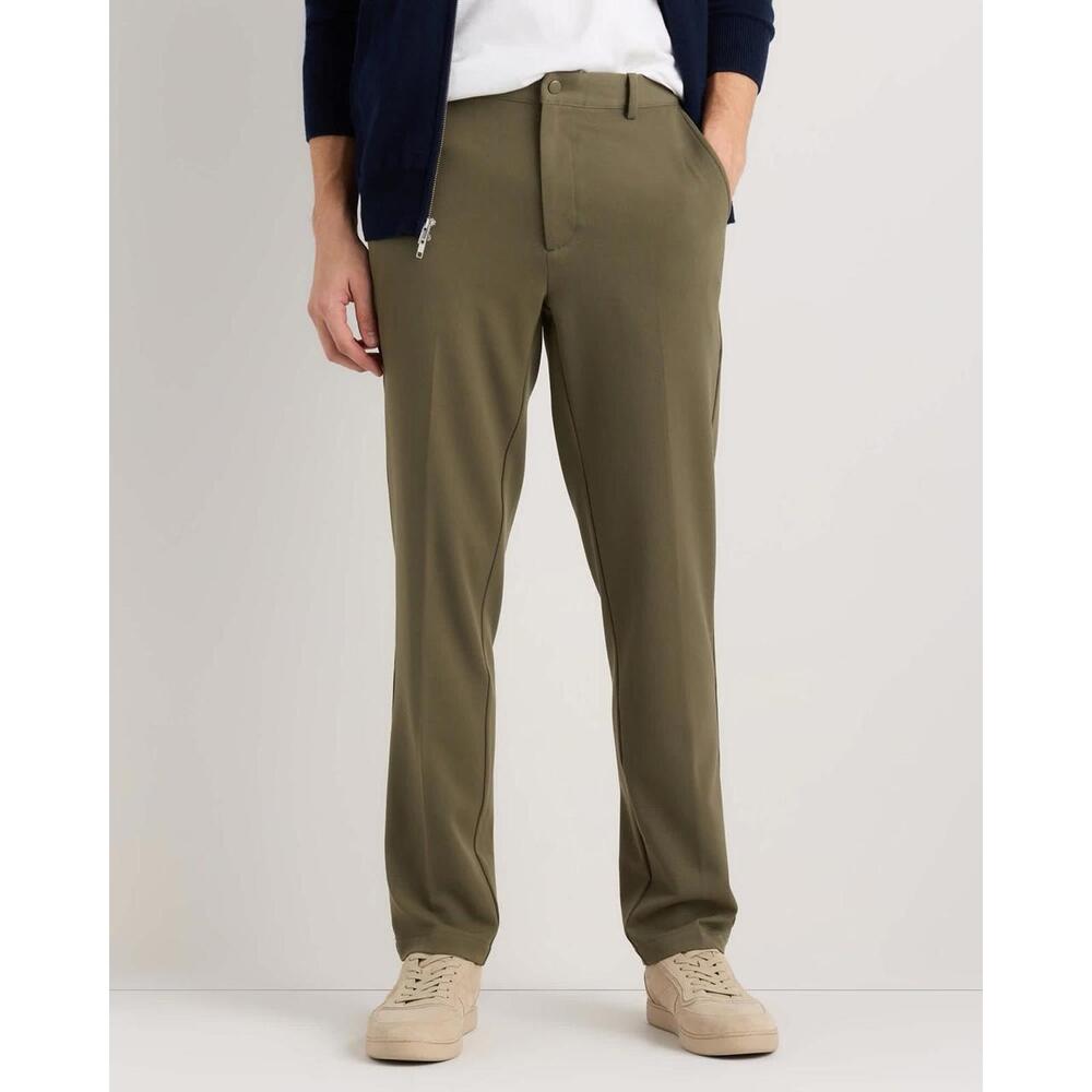 Quince Pants Men 36 X 32 Khaki Ultra-Stretch 24/7 Smart Chino Performance Travel